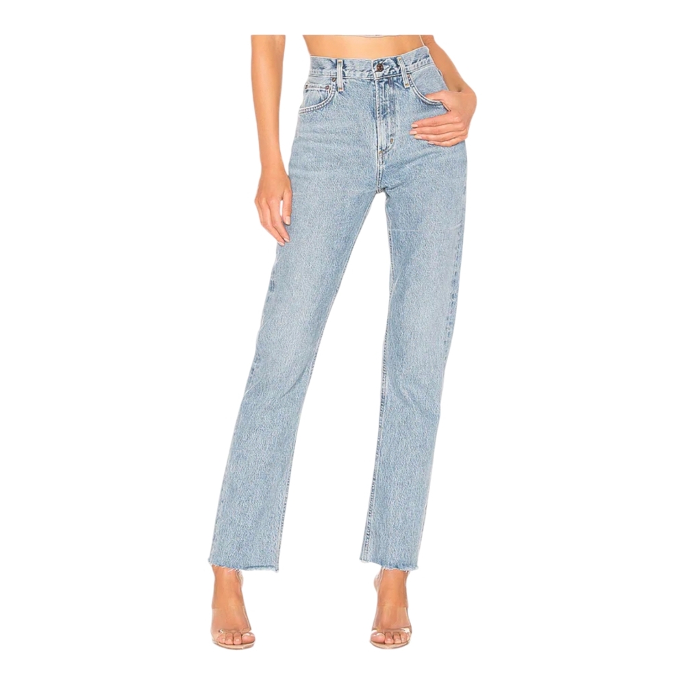 AGOLDE Size 27 Cherie High Rise Merit Straight Leg Fray Hem Jean